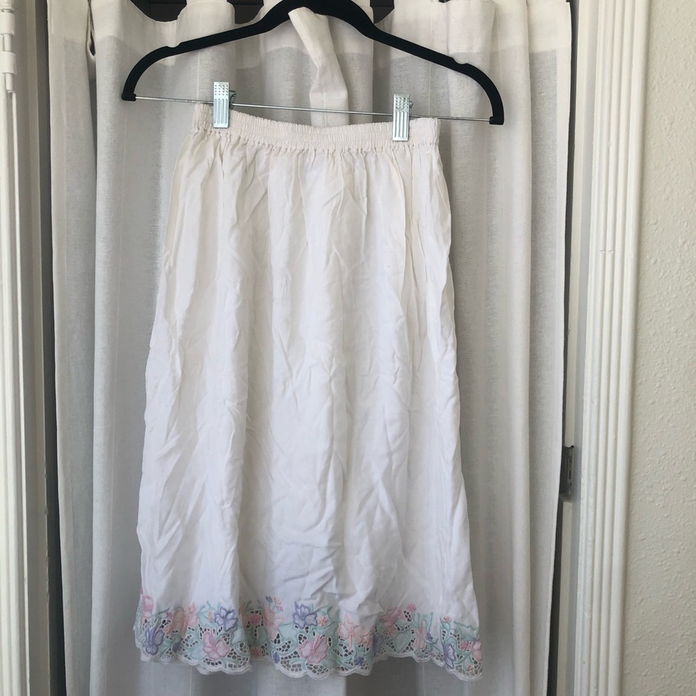 Cottage Core Midi Slip Skirt
